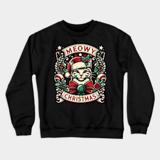 Meowy Christmas - vintage Crewneck Sweatshirt